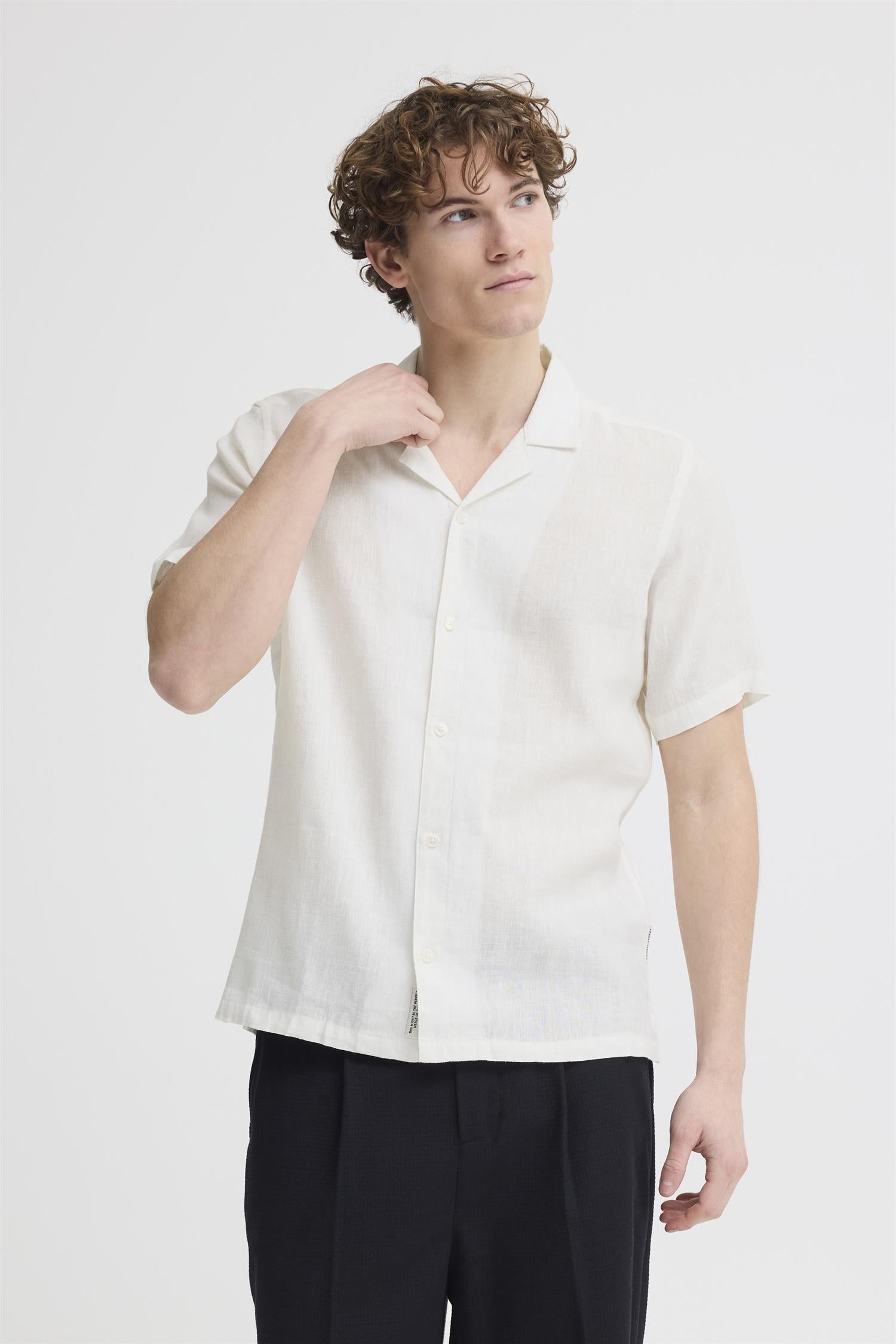 Skjorte - CFSAUBY SS RS Linen Shirt Snow White