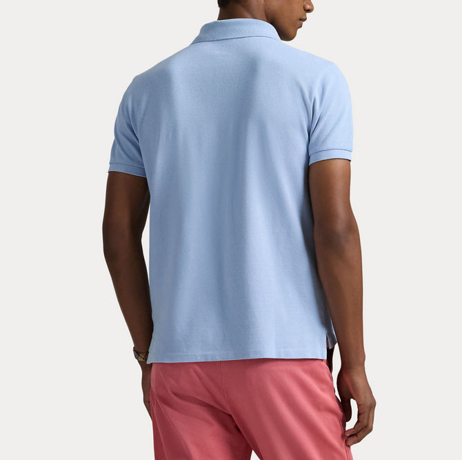 Pique - Custom Slim Fit Big Pony Mesh Polo Shirt Chambra Y Blue