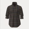 Skjorte - Custom Fit Plaid Brushed Flannel Shirt Wine Khaki Multi