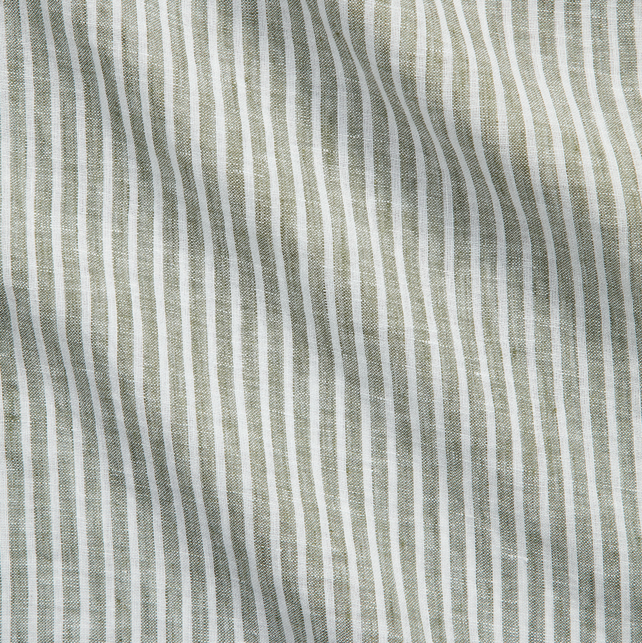 Skjorte - Custom Fit Striped Linen Shirt Garden Trail White