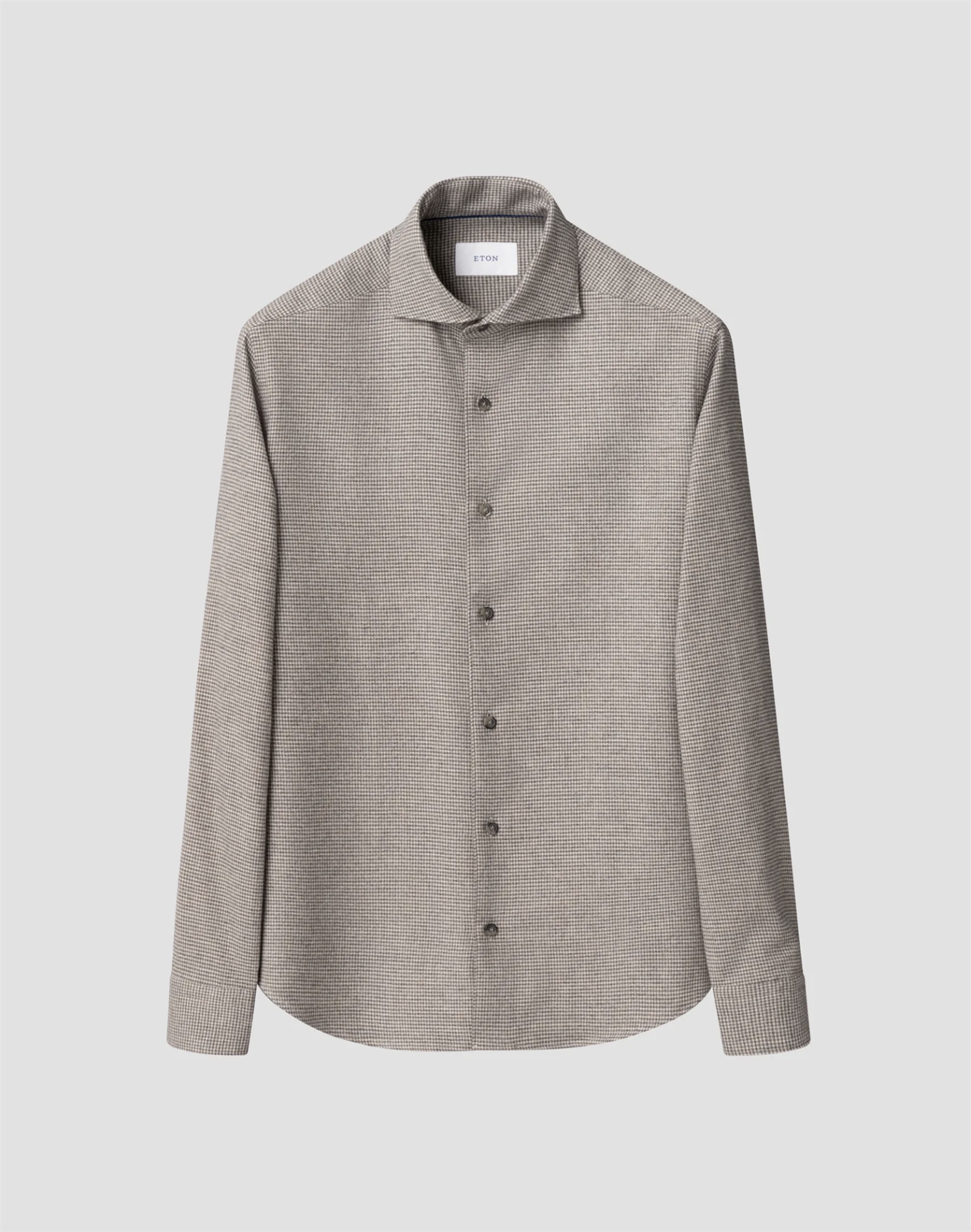 Skjorte - Houndstooth Check Flannel Shirt Gray