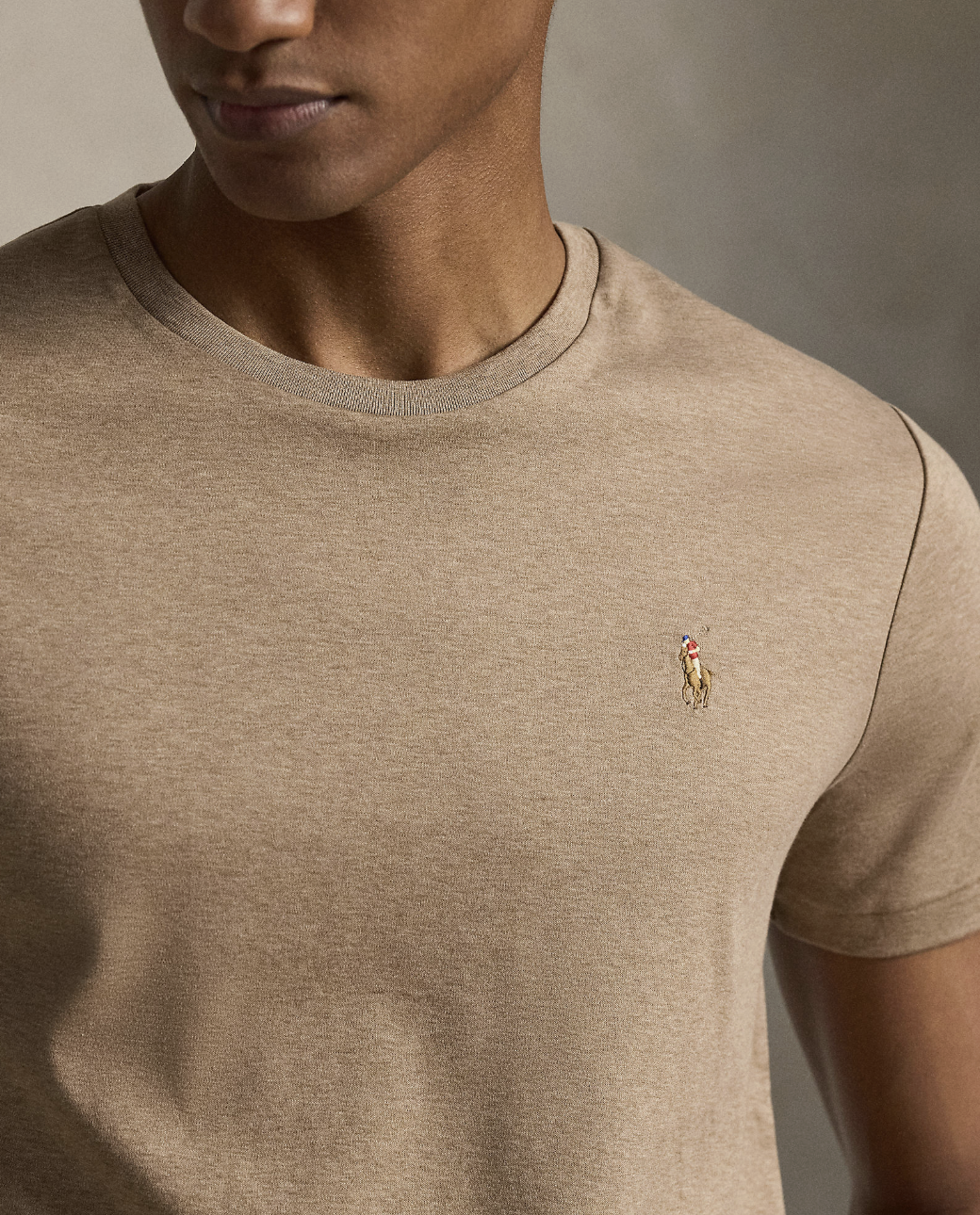 T-skjorte - Custom Slim Fit Soft Cotton T-Shirt Dune Tan