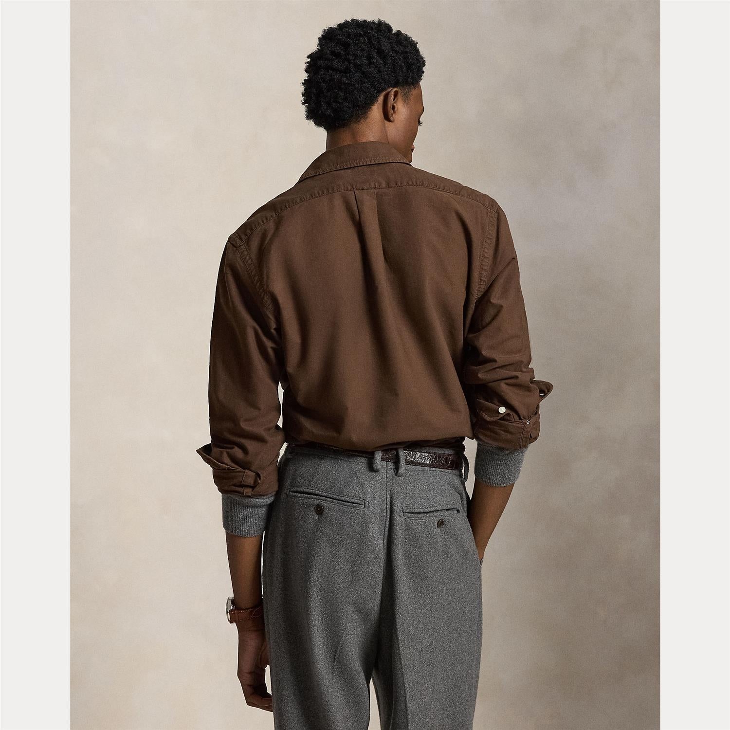 Skjorte - Custom Garment Dyed Oxford Shirt Nutmeg Brown