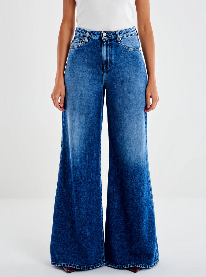 Jeans - Sidney Basic Wide Leg Jeans Denim Blue