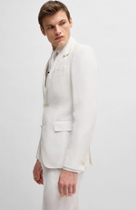 Blazer - Slim-Fit Blazer Linen Canvas White