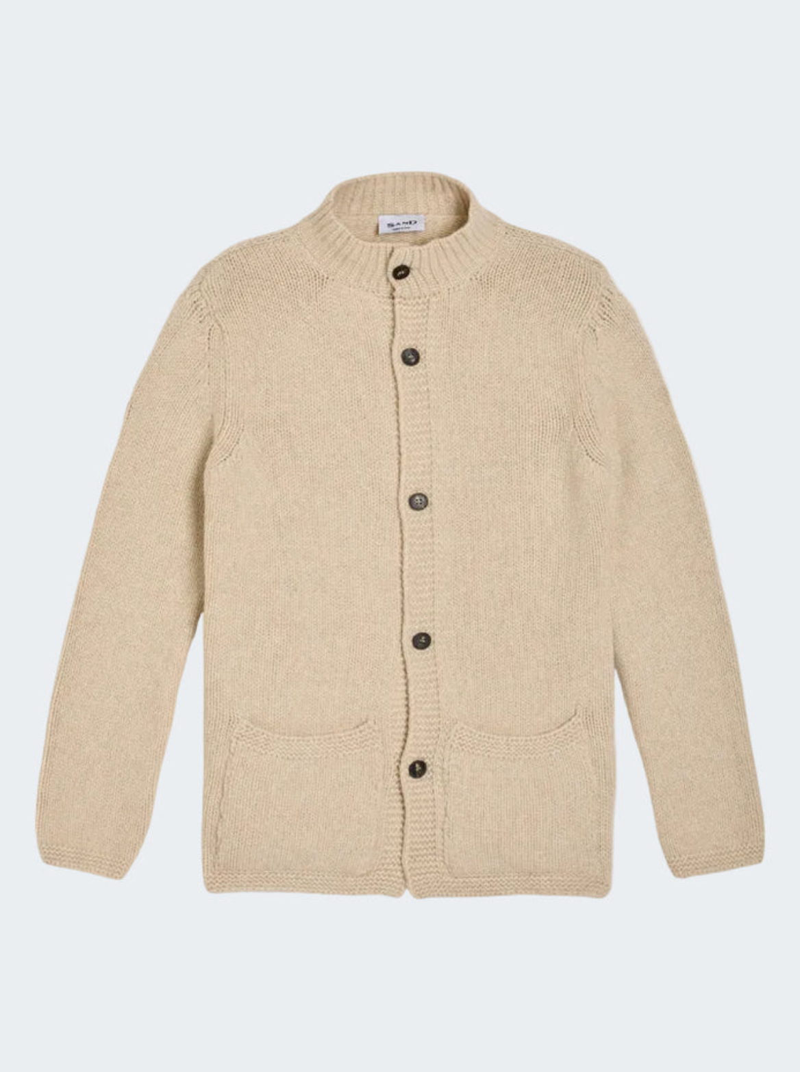 Cardigan - Super Fine Pure Wool Cardigan Champagne Beige