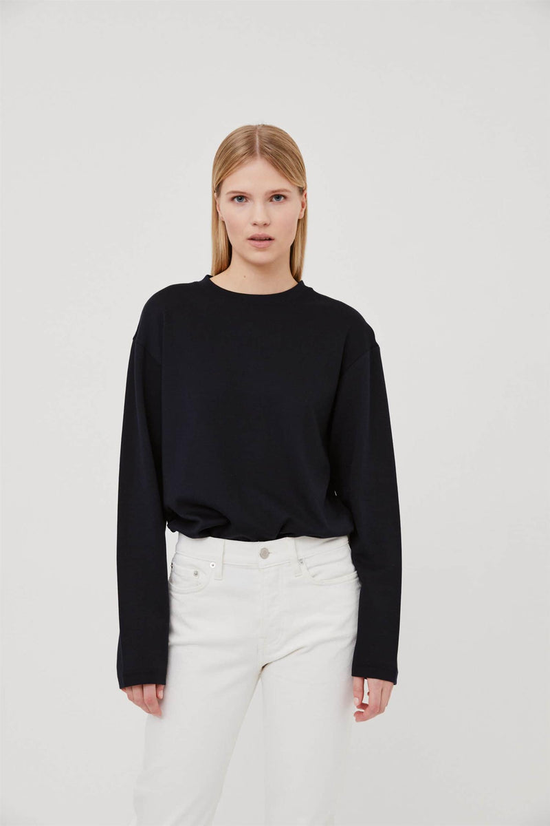 Topp - Boxy Roundneck Sweatshirt Black