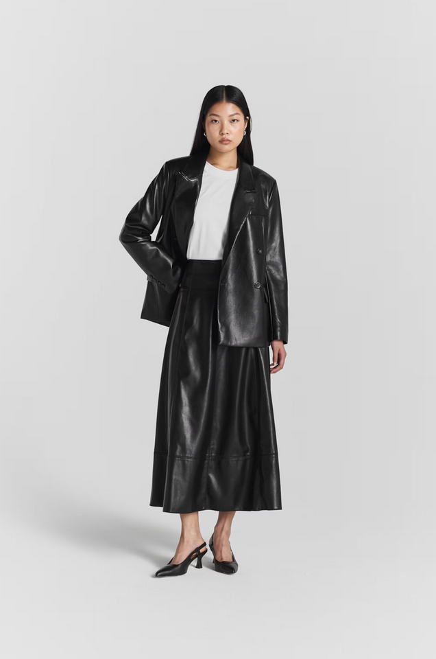 Skjørt - Page Faux Leather Skirt Black