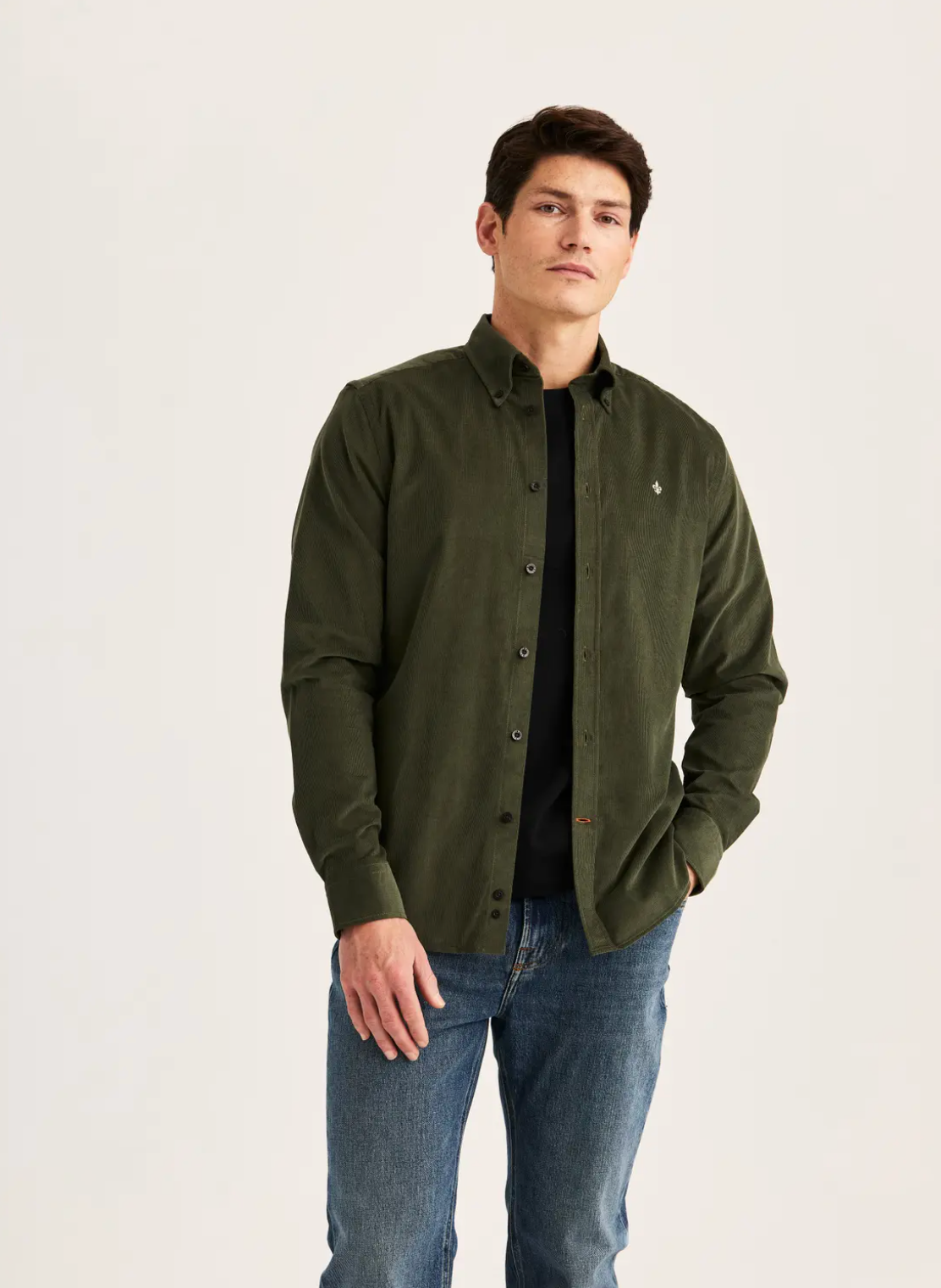Skjorte - Douglas Cord Shirt Slim Fit Olive