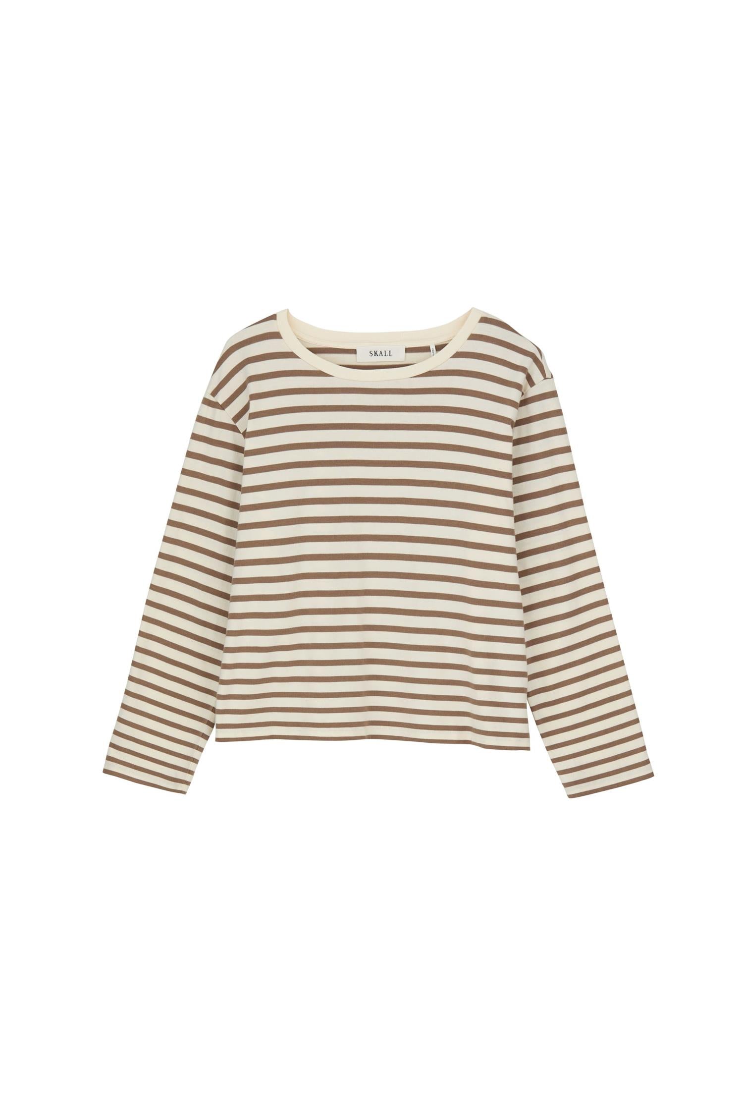 Genser - Loui Oversized Blouse Light Brown / White Stripe