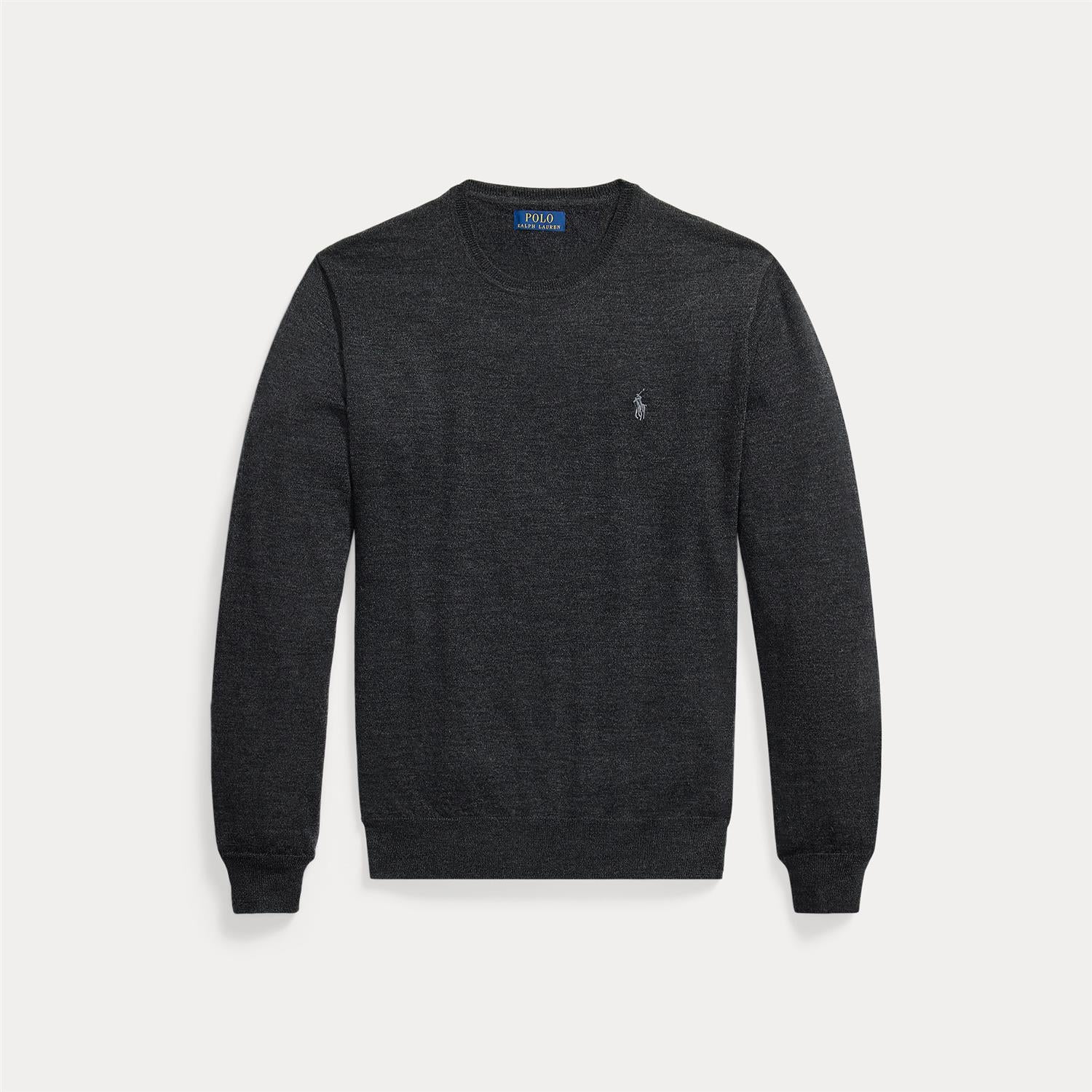 Genser - Washable Wool Crewneck Sweater Dark Granite Heather