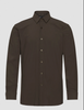 Skjorte - Slim-Fit Shirt Performance-Stretch Twill Open Brown