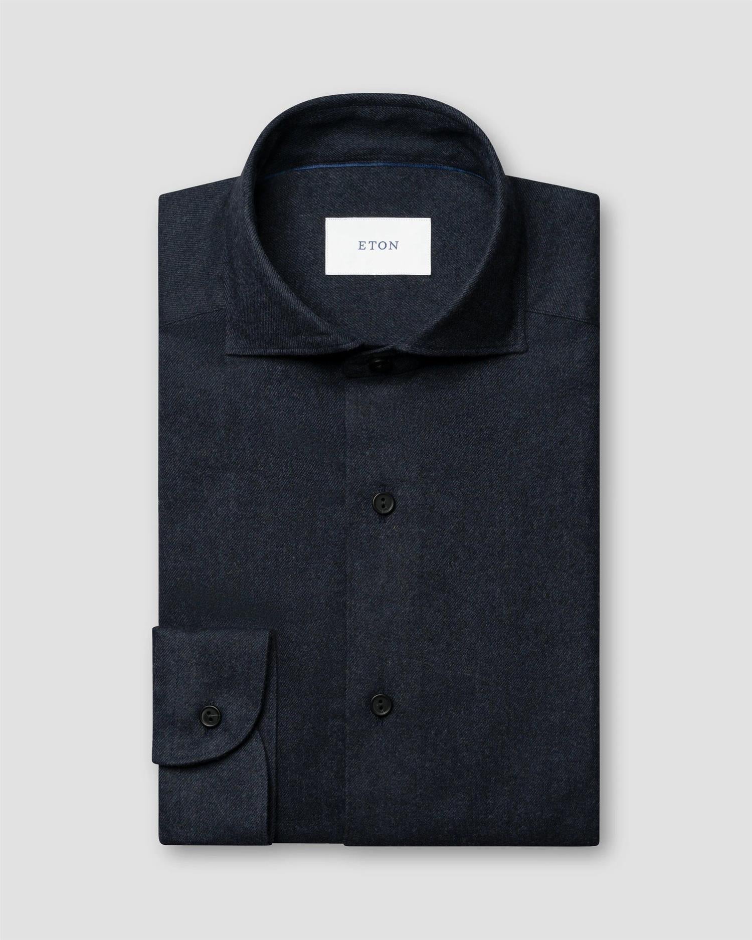 Skjorte - Solid Flannel Shirt Blue