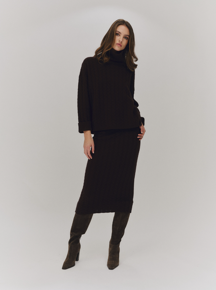Genser - Tilda Merino Sweater Dark Brown