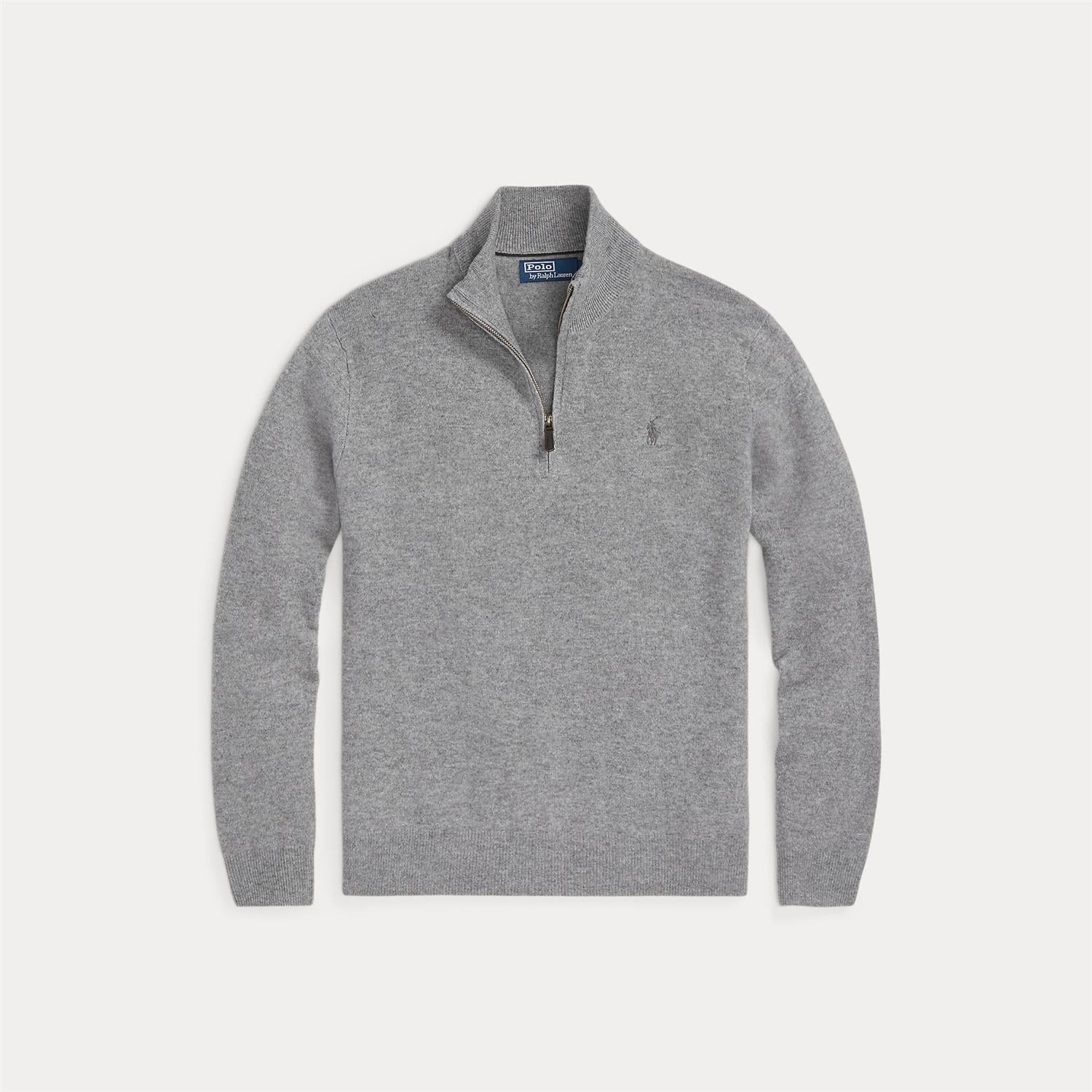 Genser - Wool Quarter-Zip Sweater Fawn Grey Heather