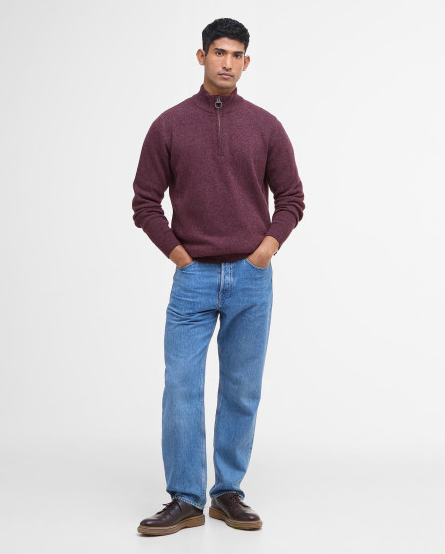 Genser - Holden Half Zip Knitted Jumper Ruby Marl