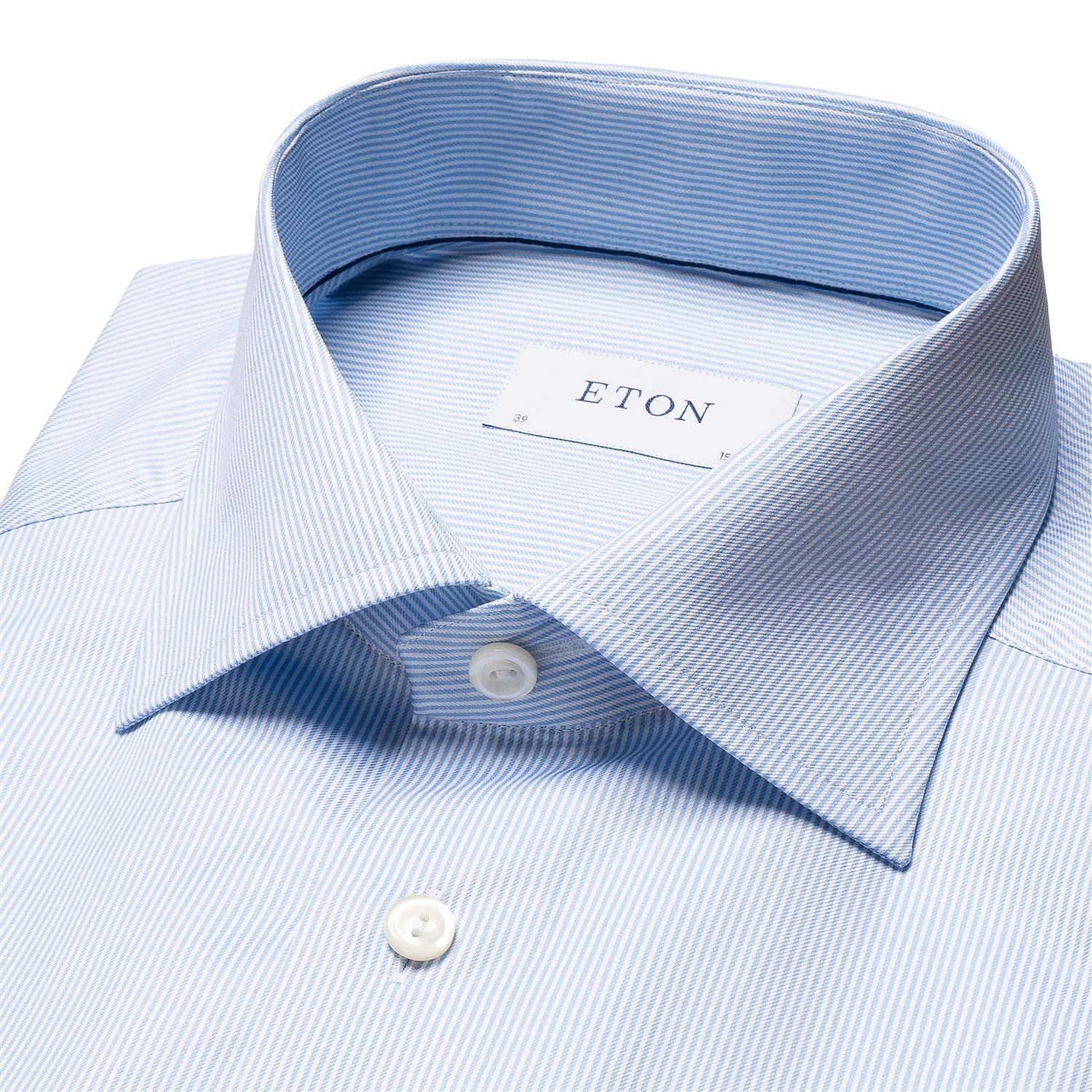 Skjorte - Light Blue Fine Striped Contemporary Fit