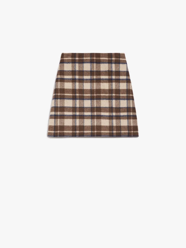 Skjørt - Epoca Short Chequered Wool Skirt Brown