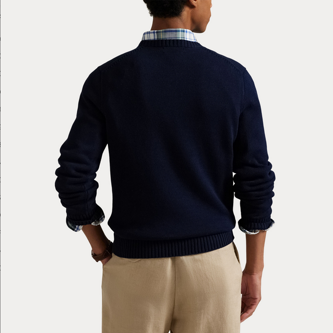 Genser - Cotton Crewneck Sweater Hunter Navy