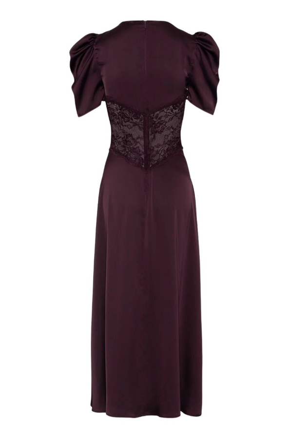 Topp - Francis Lace Midi Dress Burgundy