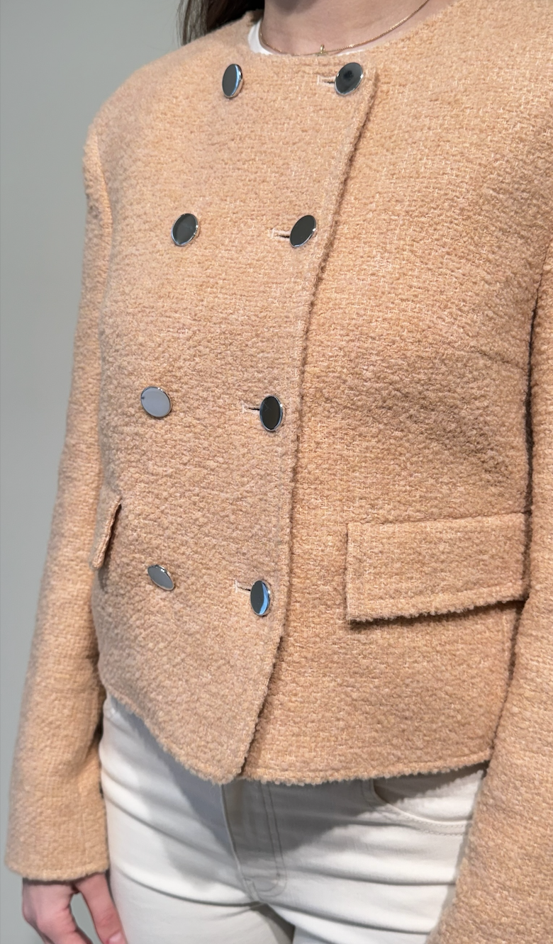 Blazer - Jesetta Tweed Jacket Light Pastel Brown