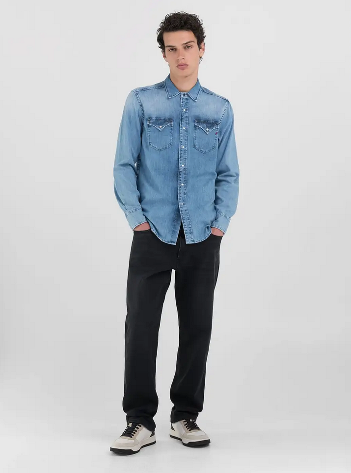 Skjorte - Regular Fit Denim Shirt Light Blue