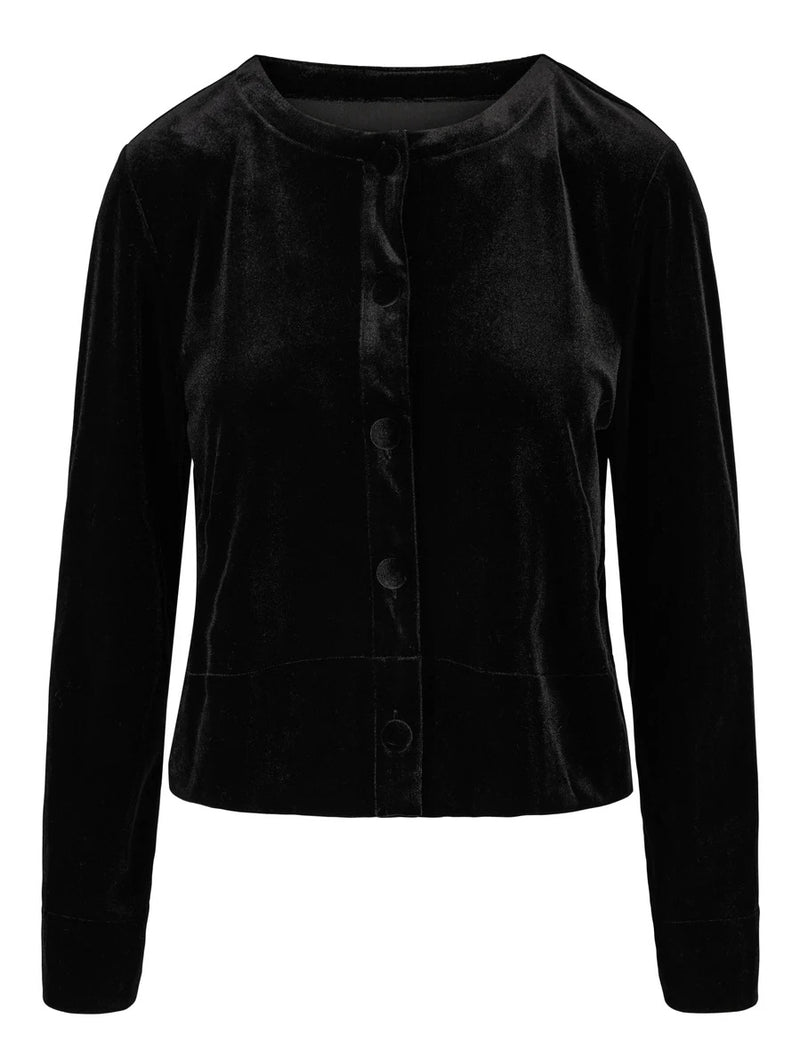 Cardigan - Signe Velour Jacket Black