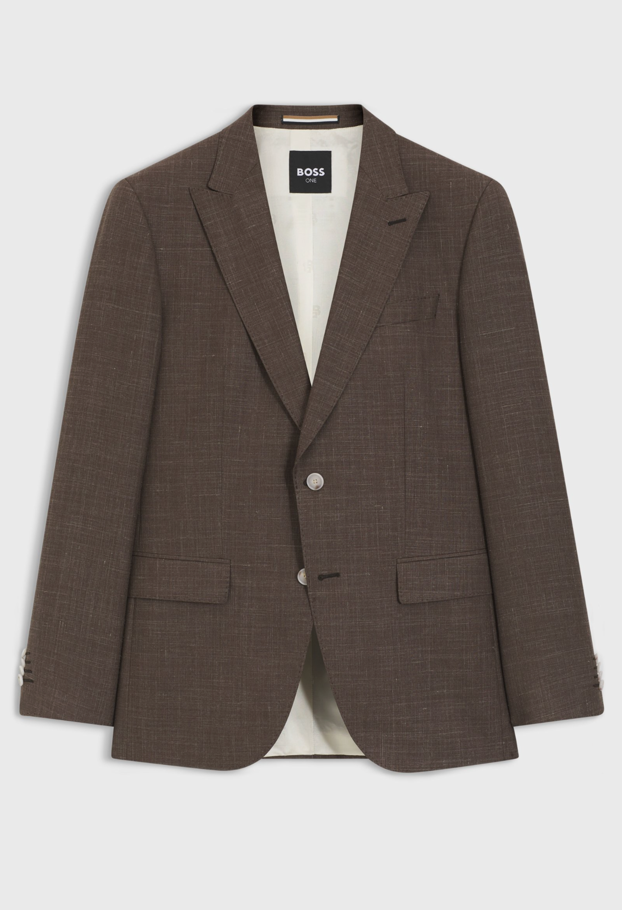 Blazer - Slim-fit Suit Jacket in wool, silk and linen - Dark Brown