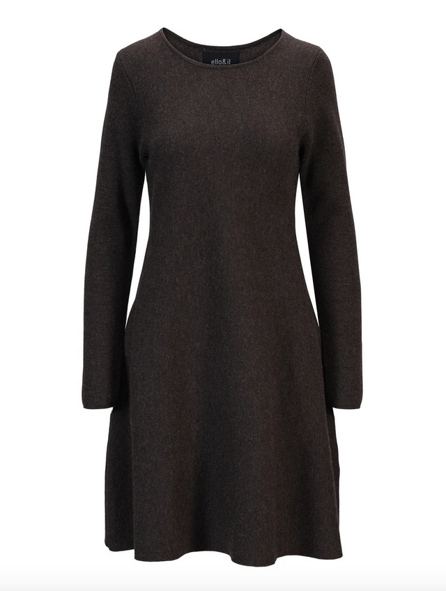 Kjole - Cecilie Merino Dress Brown Melange