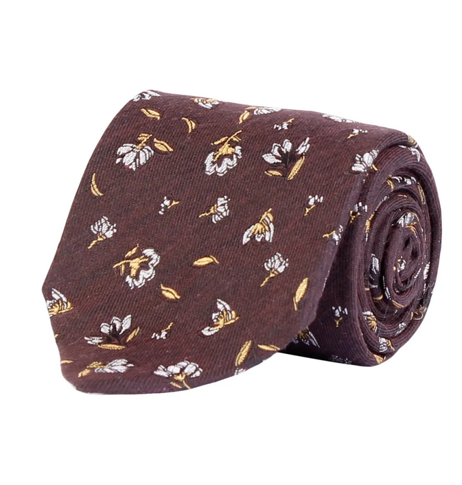 Slips - Classic Tie Flower Mélange 801 Brown Melange