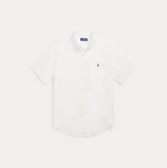 Skjorte - Custom Fit Linen Shirt Ceramic White