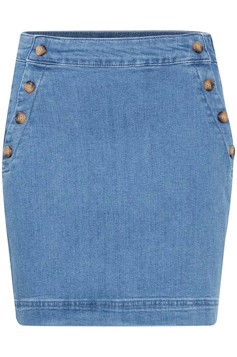 Skjørt - Irharper Skirt Medium Blue Washed