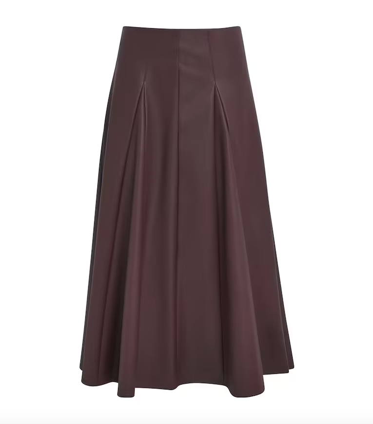 Skjørt - Burgundy Faux Leather Nocera Maxi Skirt