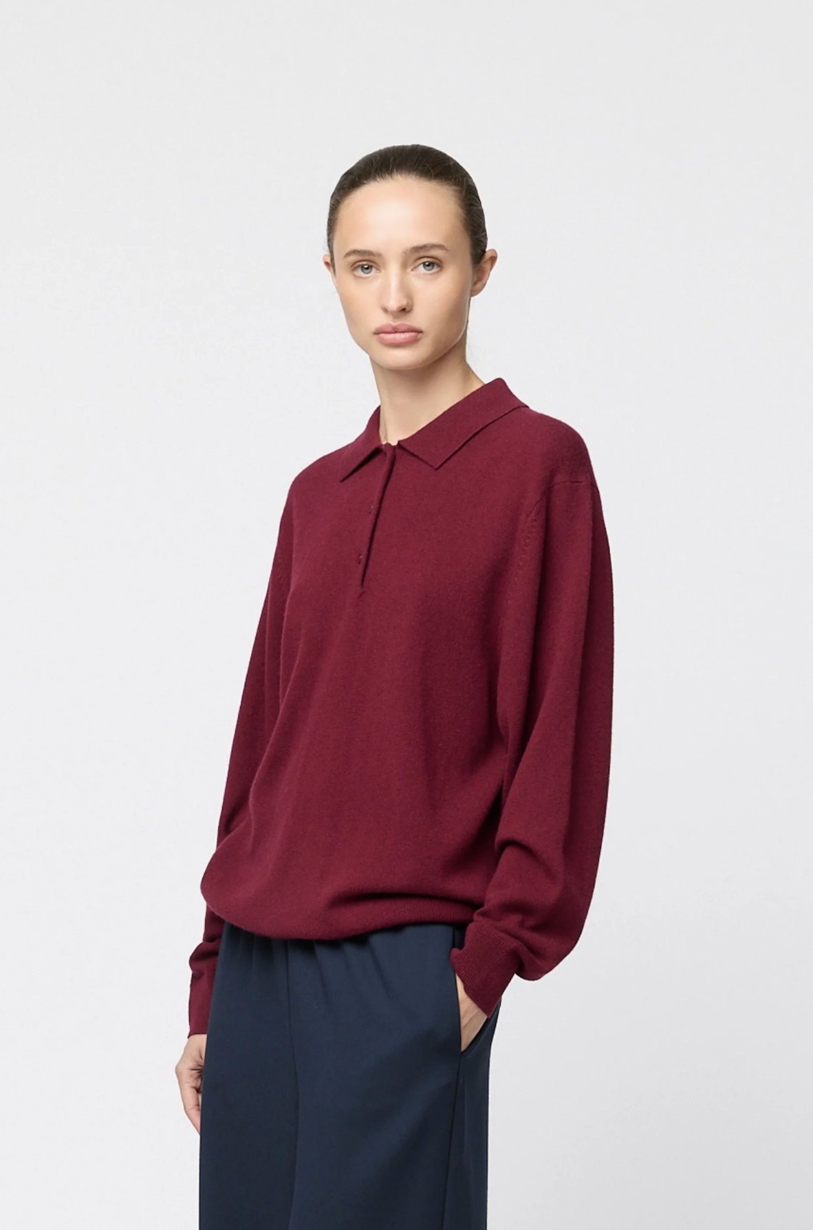 Genser - Estate Pique Sweater Burgundy