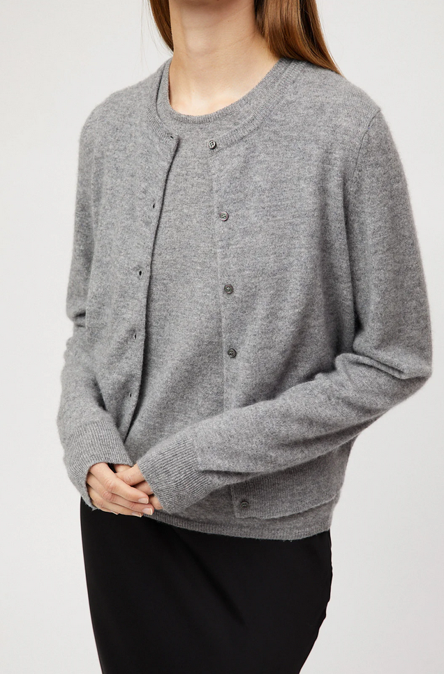 Cardigan - Classic Cashmere Cardigan Grey Melange