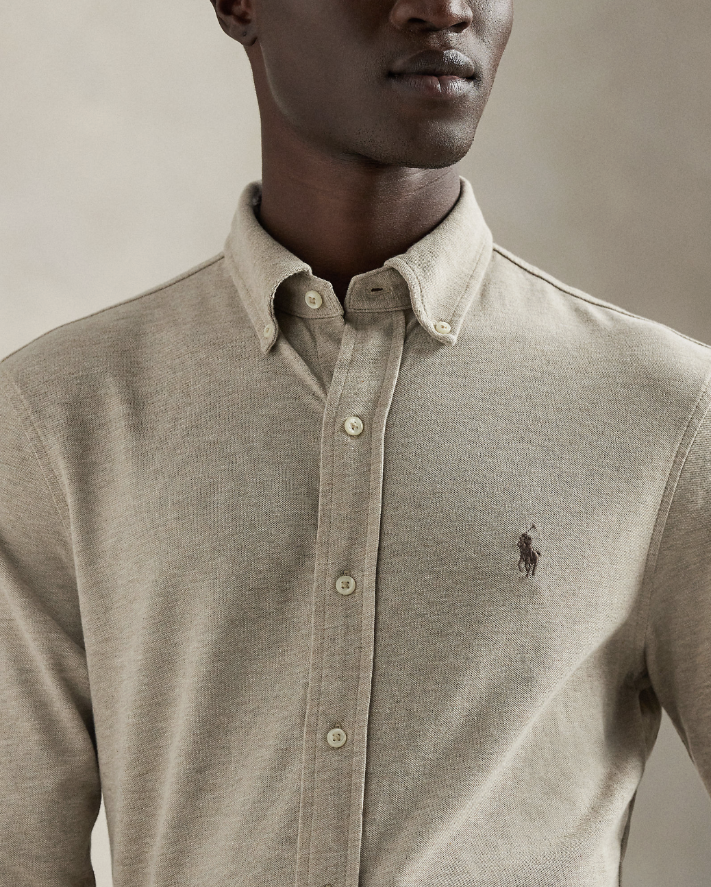 Skjorte - Featherweight Mesh Tuscan Beige Heather