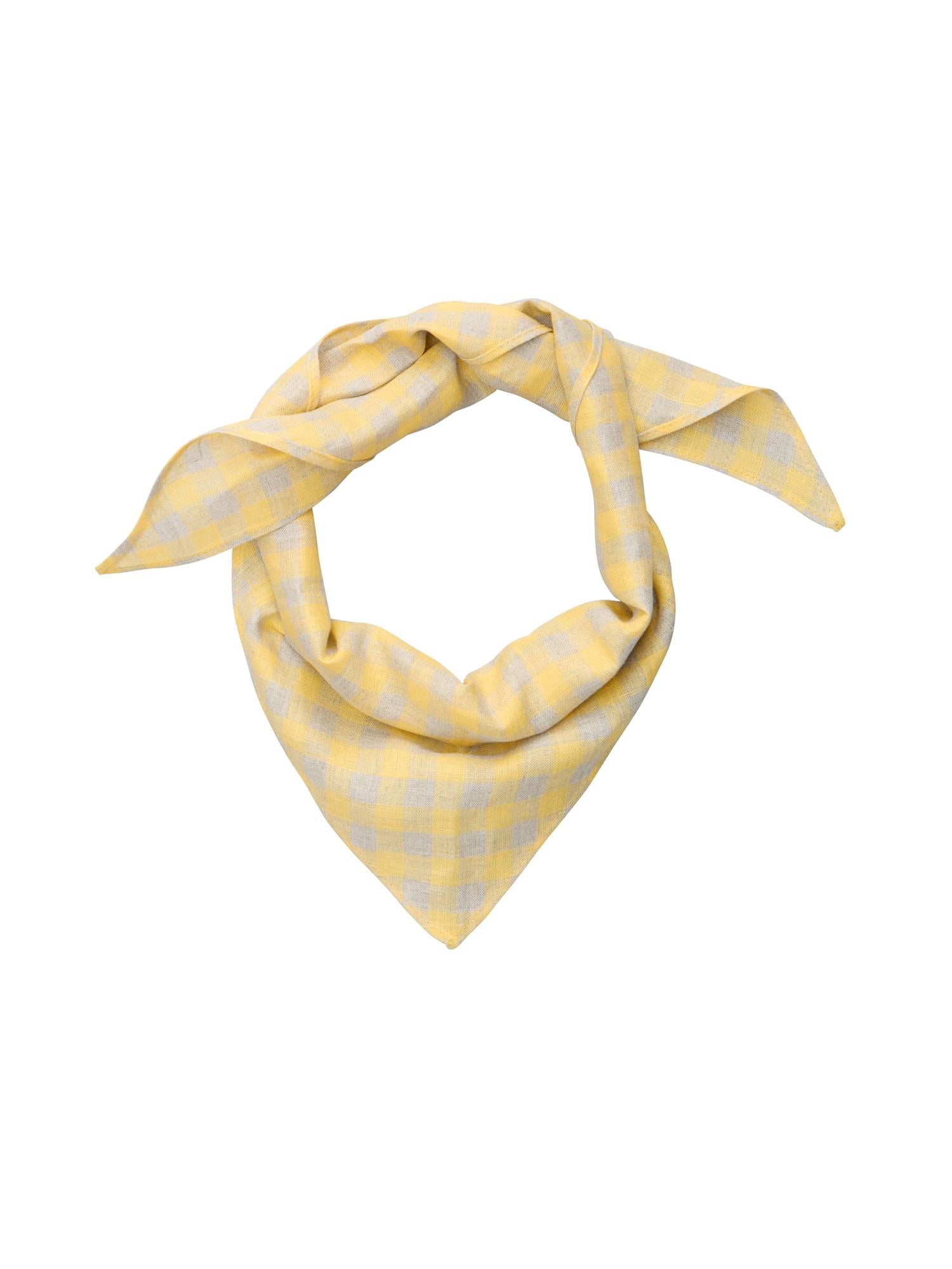 Skjerf - Poet Scarf Natural Yellow Linen Check