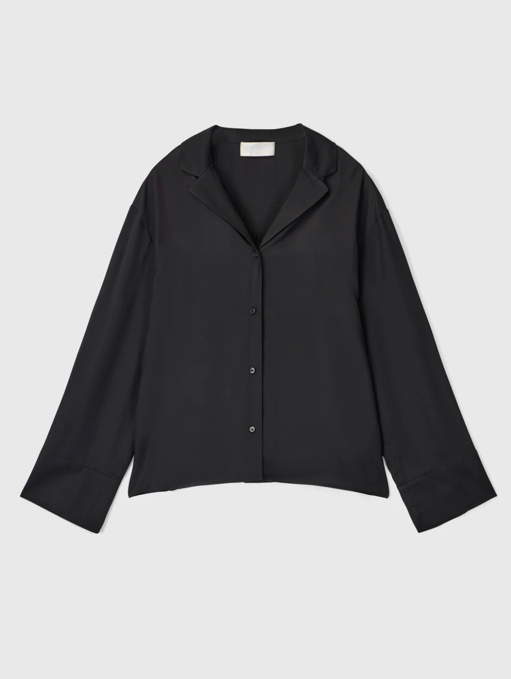 Skjorte - Viscose Twill Pajama Shirt Jet Black