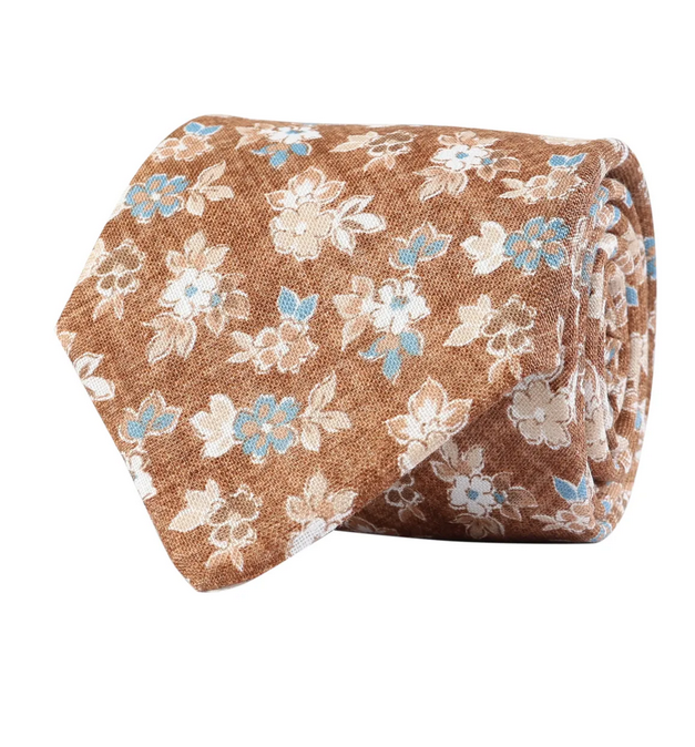 Slips - Classic Tie Flower Mélange 800 Brown