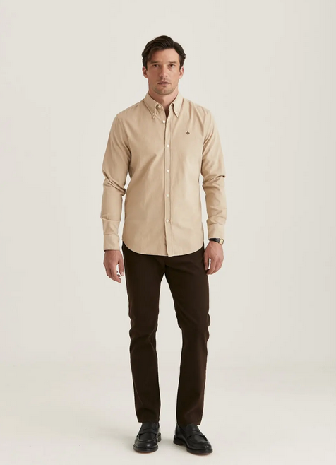 Skjorte - Douglas Cord Shirt-Slim Fit Khaki