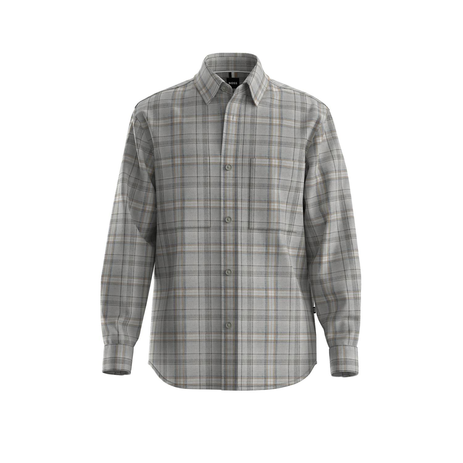 Skjorte - Relaxed Fit Flanell Shirt Medium Grey