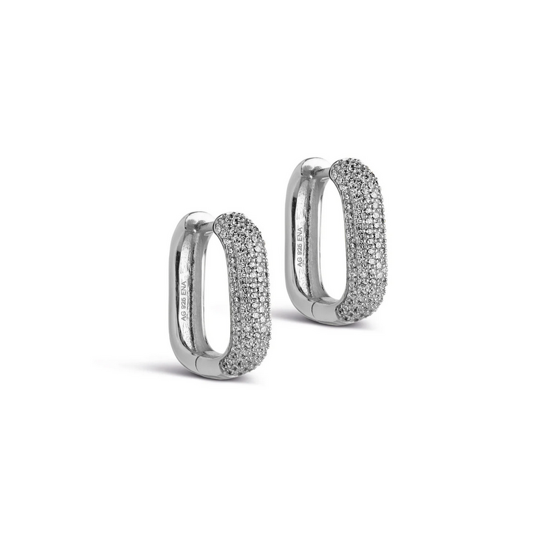 Øredobber - Sparkling Hoops Silver