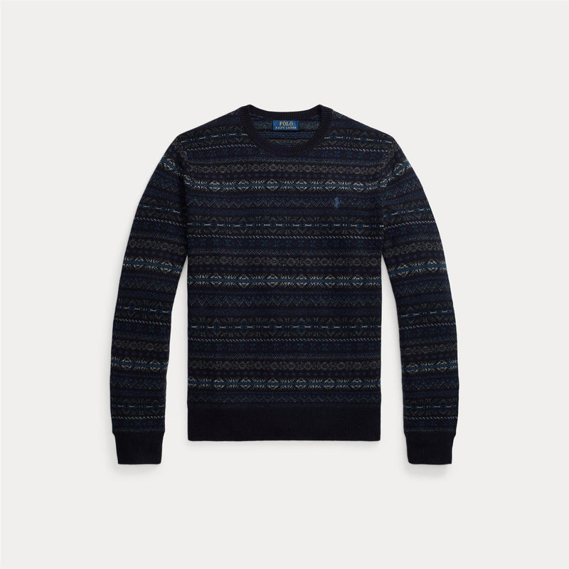 Genser - Fair Isle Wool Sweater Navy Combo