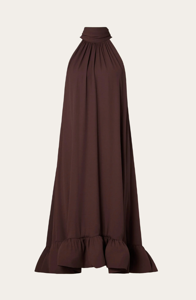 Kjole - Sabrina Halterneck Ruffled Midi Dress