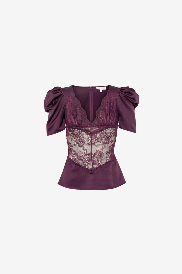 Topp - Francis Lace Top Burgundy
