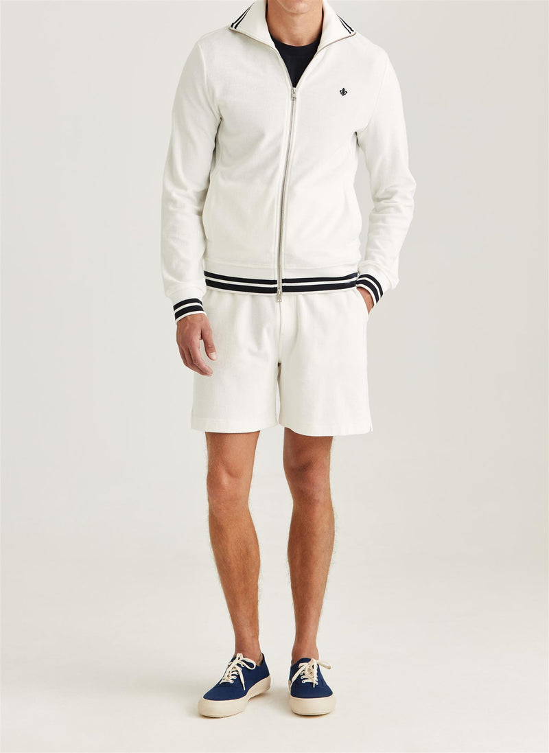 Cardigan - Reedford Terry Zip Cardigan Off White