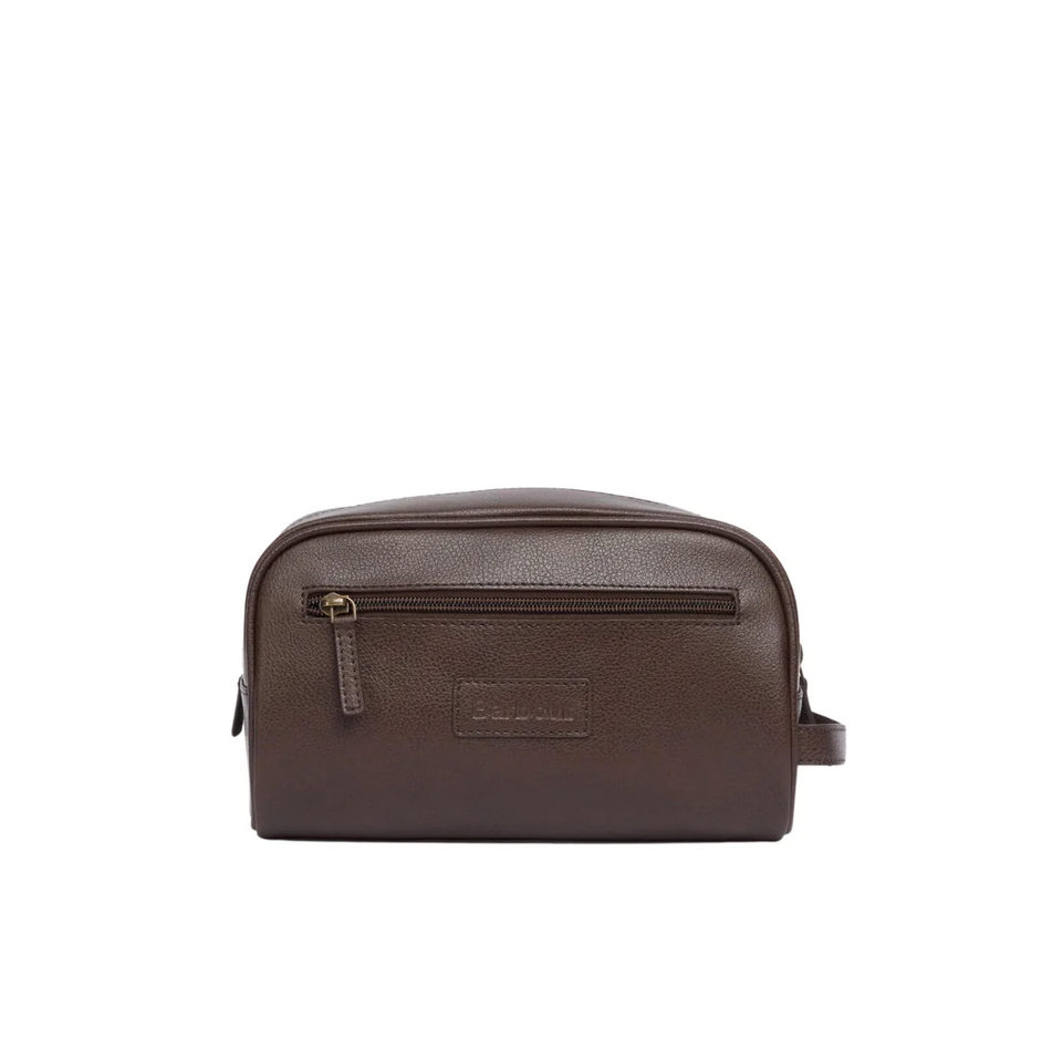 Toalettmappe - Leather Washbag Dk Brown