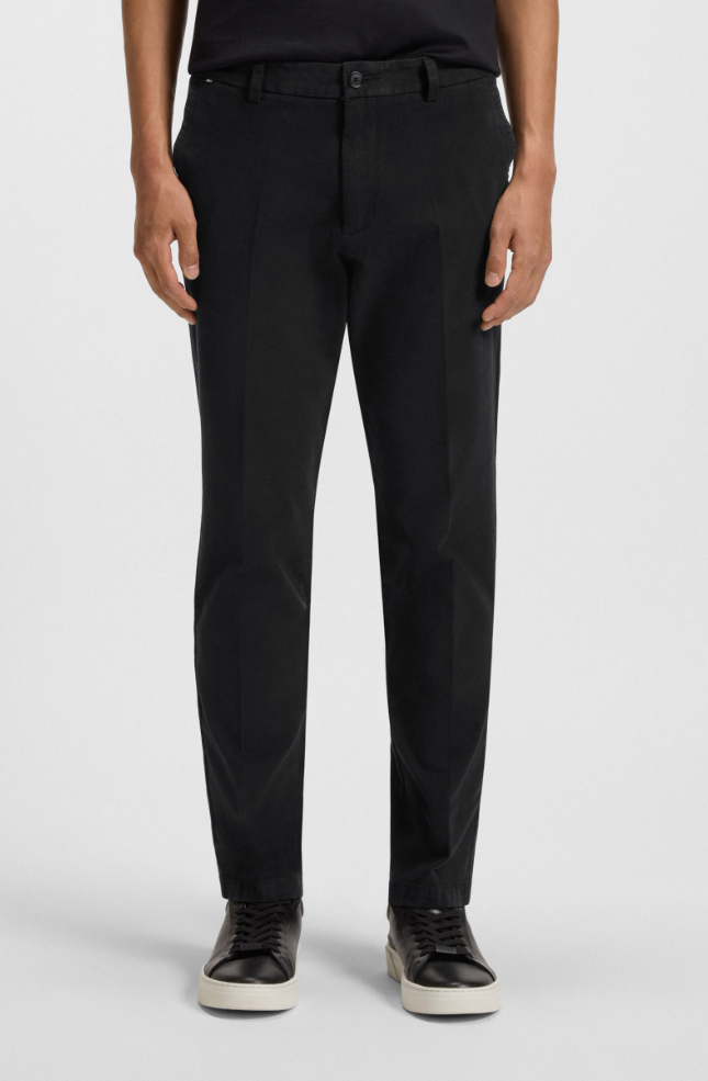 Bukse - Kaiton Slim-Fit Trousers In Stretch-Cotton Twill Black