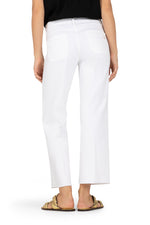 Jeans - Tess Wide Leg Short  Classy White & Fringed