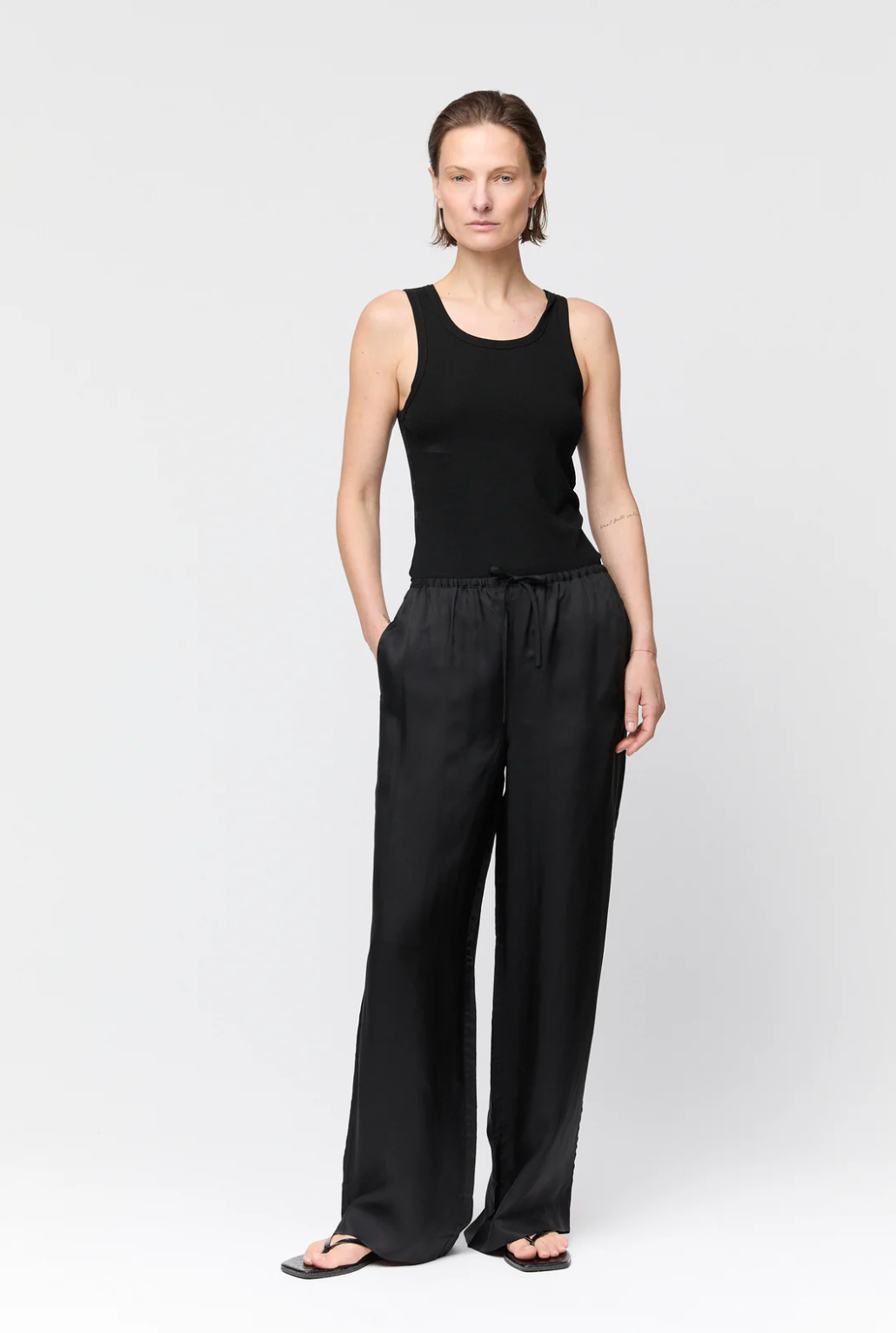 Bukse - Viscose Twill Siena Trousers Jet Black